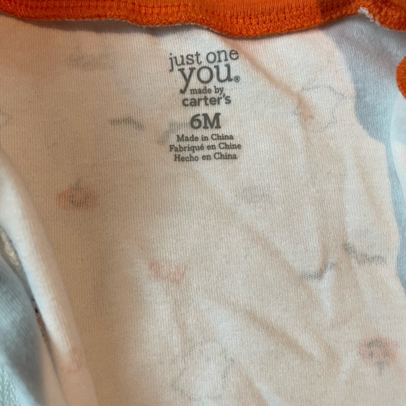 Carters just one you baby Halloween clothing fall pumpkin sleeper size 6m - Picture 5 of 6